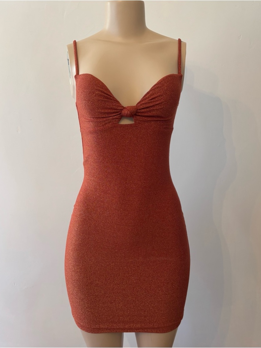 NWT ViX Paula Hermanny Firenze Erin Knot Metallic Shimmer Mini Dress Sz XS